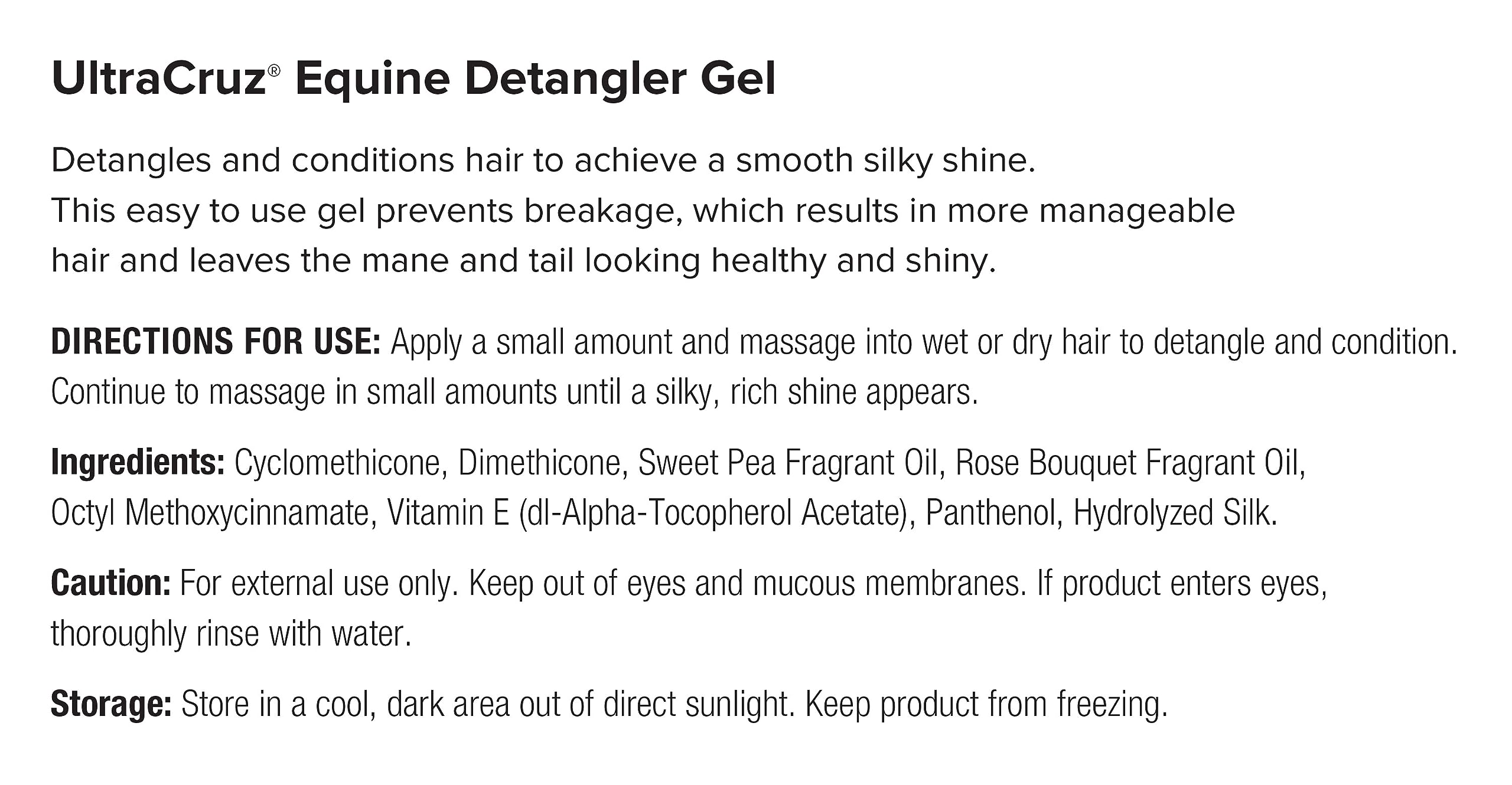 UltraCruz Horse Detangler Gel - 1 Gallon Mane & Tail Conditioner for Tangle-Free Grooming - Perfect for Show Prep & Daily Equine Care