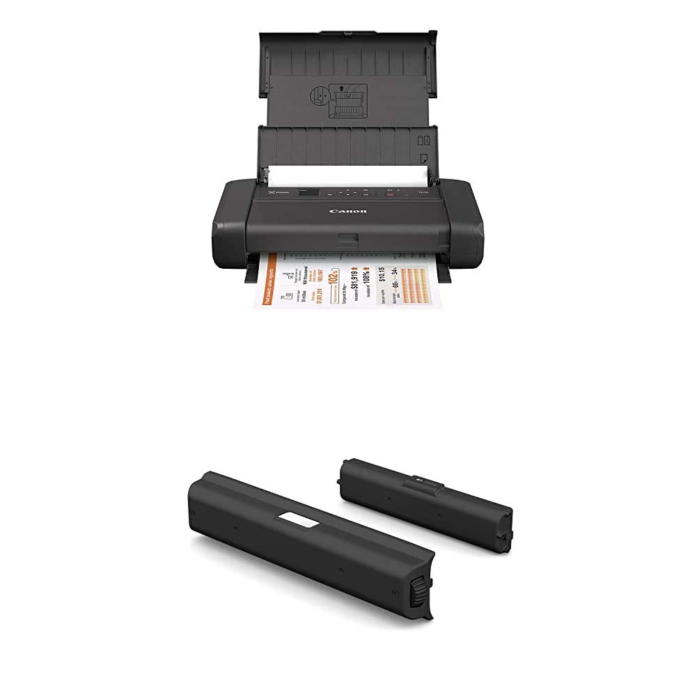 Canon PIXMA TR150 Wireless Mobile Printer with AirPrint & Cloud Printing - Portable Photo & Document Printer for Home, Office & Travel - Includes Canon LK-72 Battery Pack (Black)