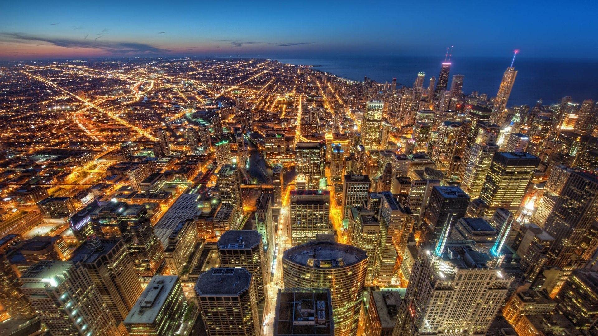 Chicago Skyline Canvas Art - Framed Landscape Wall Painting for Home, Office & Bedroom Decor - Ready to Hang - Perfect for Living Room, Study & Gift Giving