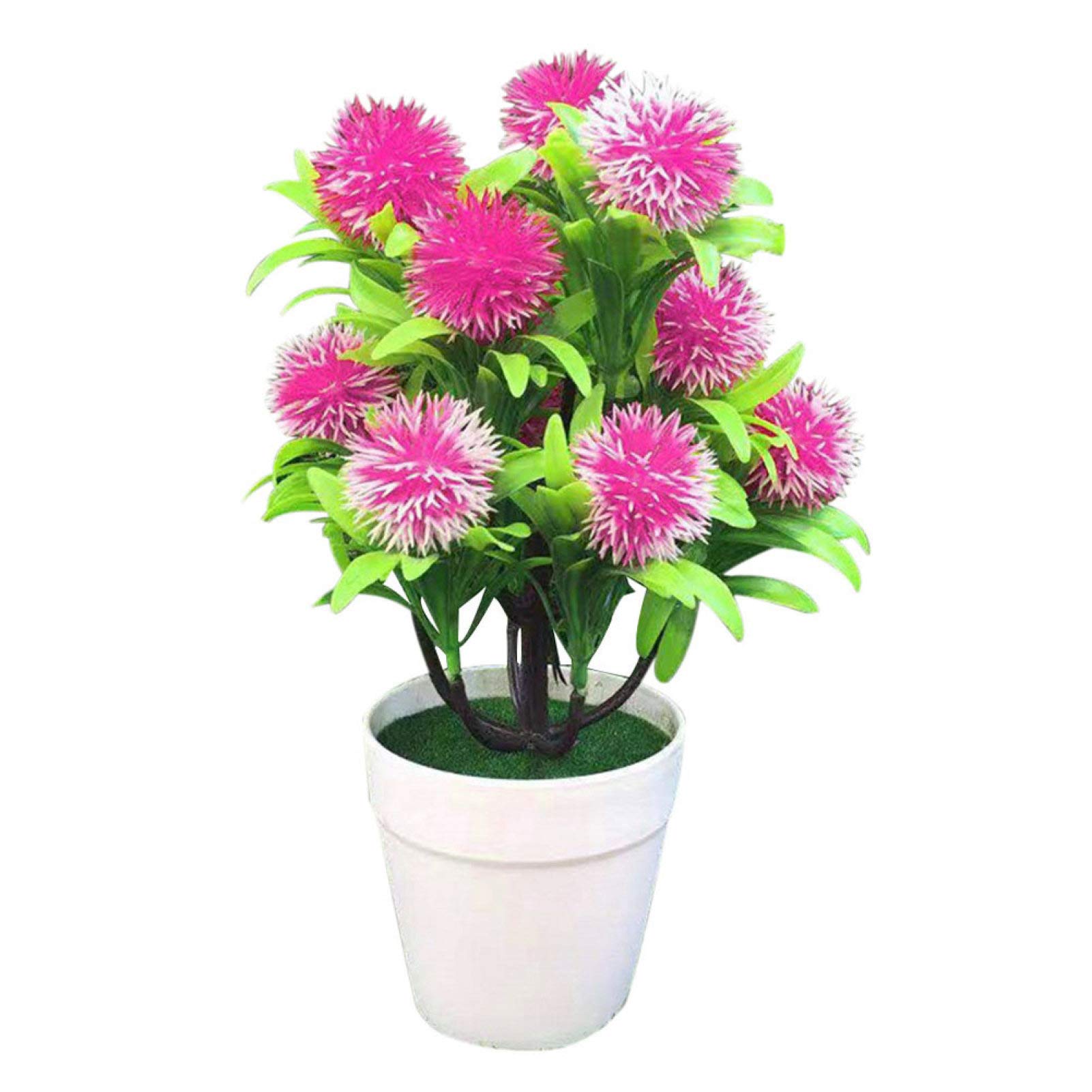 Artificial Pine Tree Bonsai - Fake Plants for Home, Office, Hotel & Party Decor - Pink Potted Flower Arrangement for Desktop, Garden & Indoor Decoration