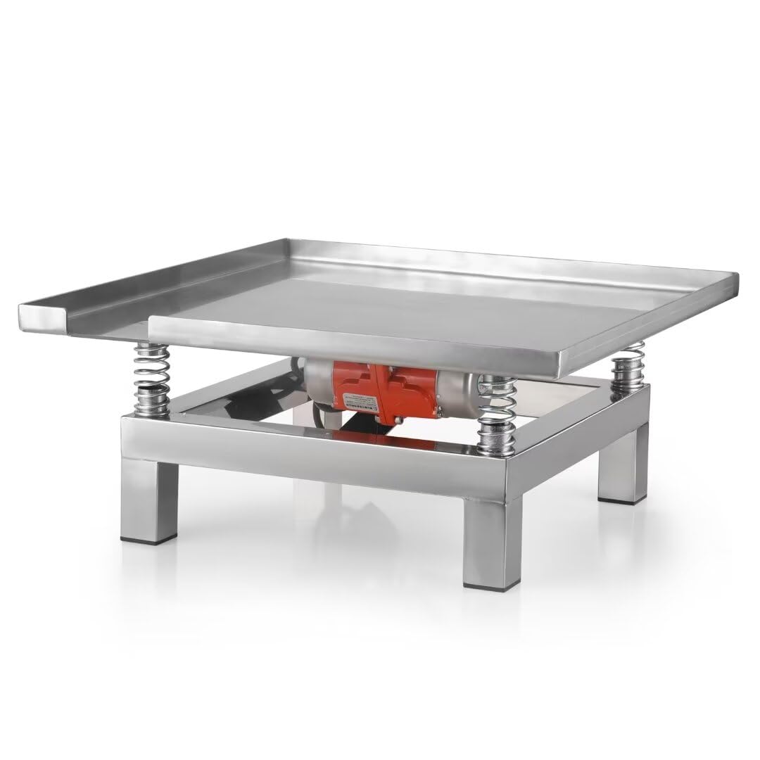 Small Concrete Vibration Table - 110V Stainless Steel Vibrating Test Bench (19.7x19.7 Inches) for Concrete Mix Testing, Mold Compaction & Lab Experiments