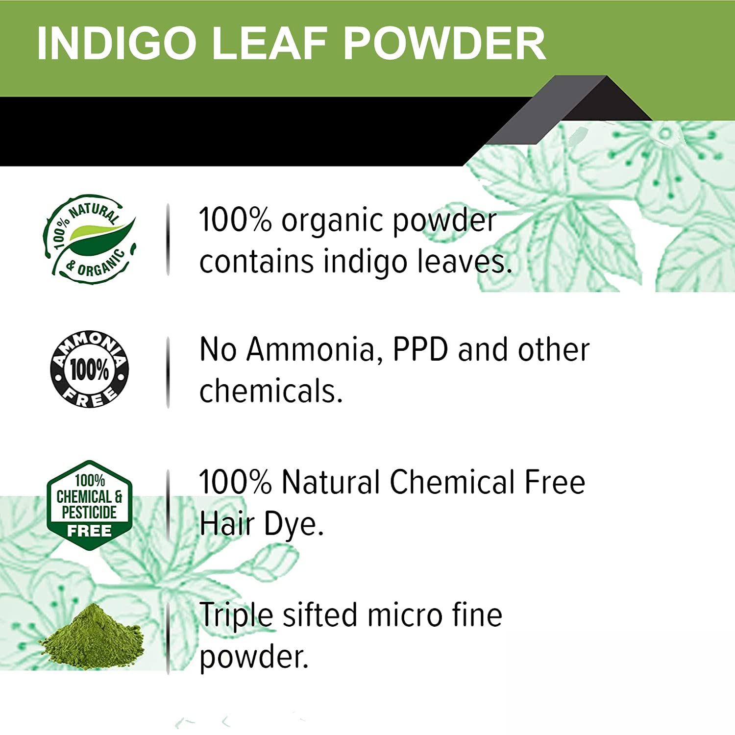 Oilanic 100% Pure Natural Indigo Leaf Powder for Skin & Hair Care - 2 Jars (200g) | Organic Hair Dye, Scalp Treatment & Skin Brightening | DIY Beauty & Ayurvedic Remedies