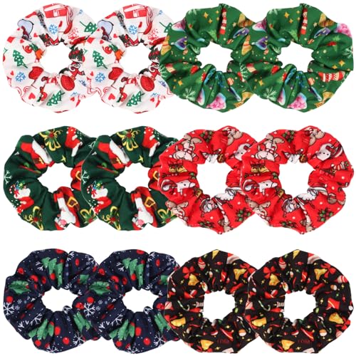 12pcs christmas hair ties