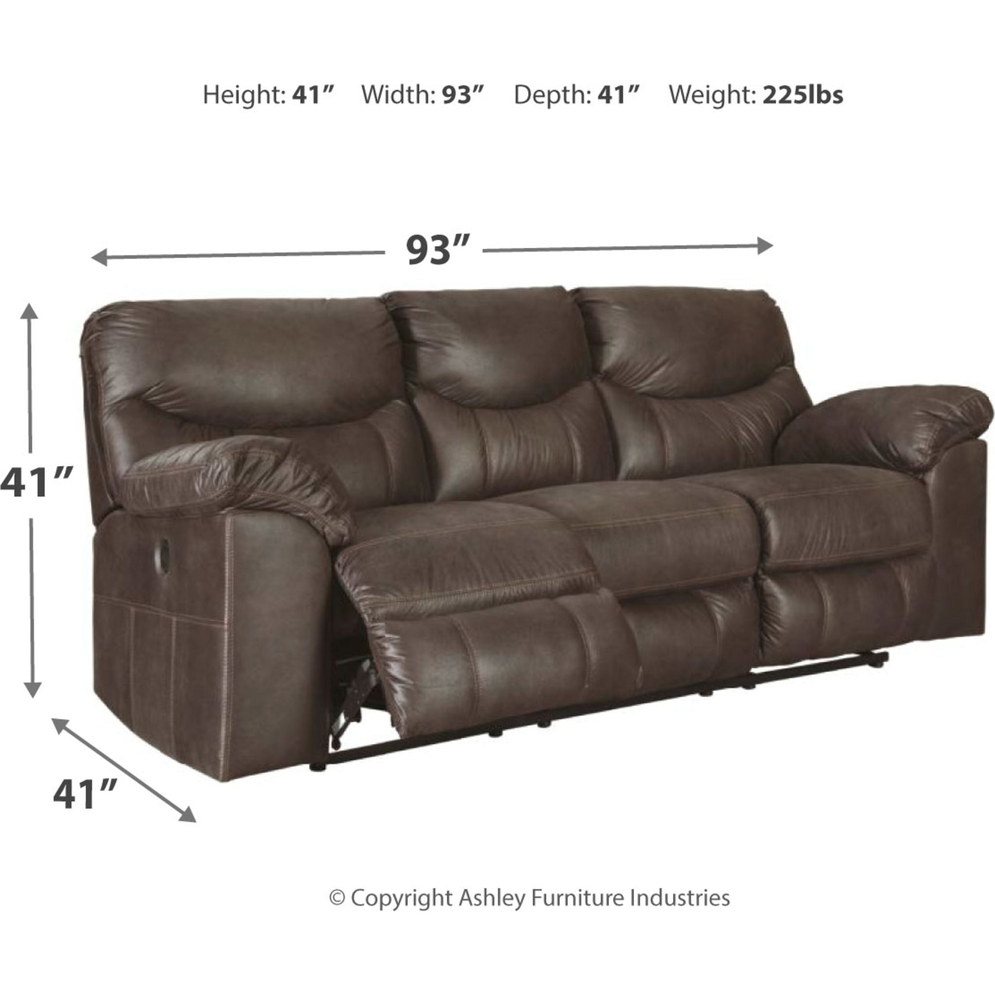 Boxberg Power Reclining Sofa with USB Charging Ports - Modern Teak Fabric Sectional Couch for Living Room, Home Theater & Family Gatherings