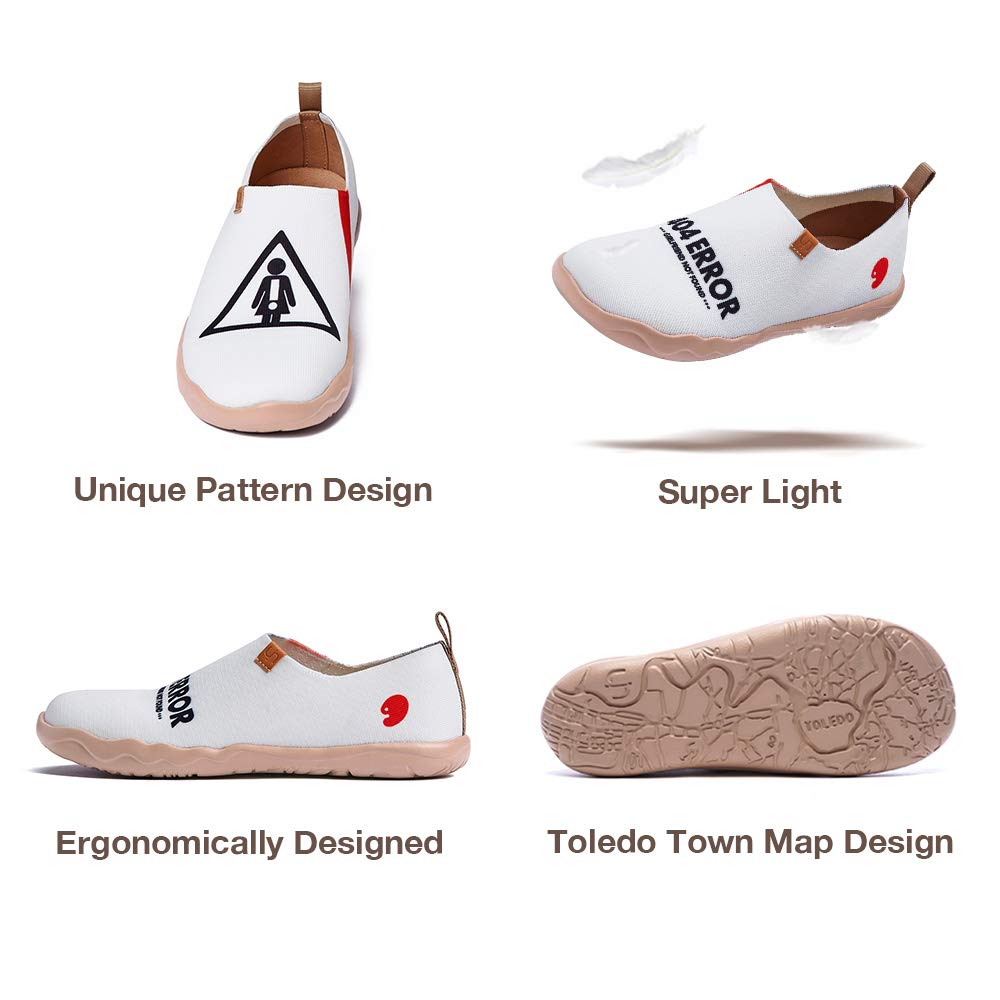 UIN Men's Lightweight Knitted Loafers - Slip On Casual Sneakers with Artistic 404 Error Design - Perfect for Walking, Travel & Everyday Wear