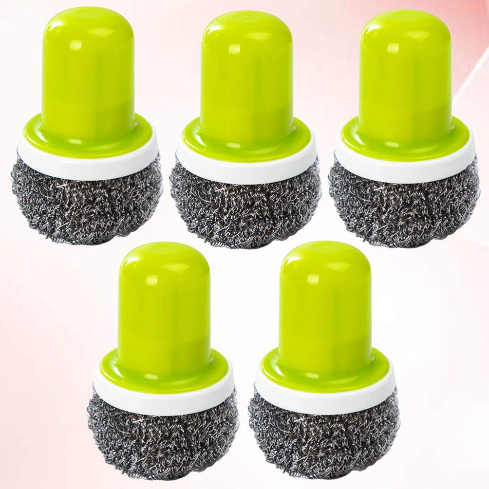 POPETPOP 5-Piece Portable Cleaning Brush Set - Kitchen Scrub Brushes for Pots, Pans & Utensils | Durable Dish Cleaning Tools with Ergonomic Handles | Perfect for Home Kitchen, Camping & Outdoor Cooking