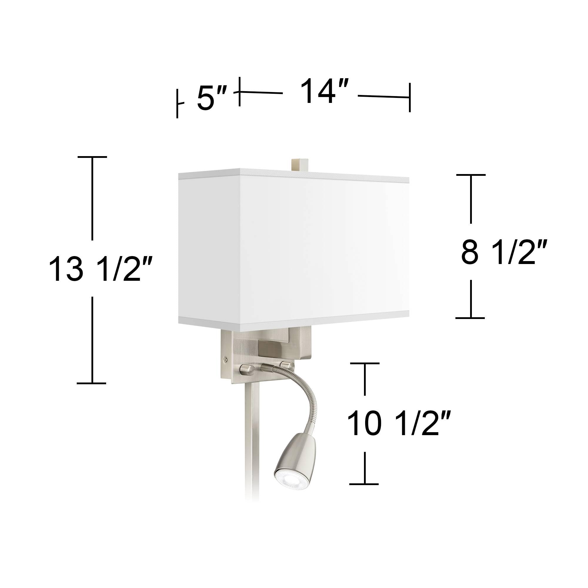 Multi-Color Stripes Giclee LED Reading Light Plug-in Wall Sconce with Printed Shade - Perfect for Bedroom, Living Room & Office Nighttime Reading