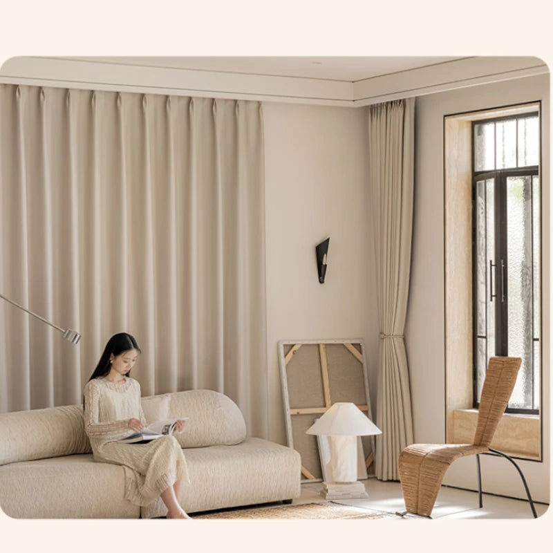 Amina Chenille Blackout Curtains - Thermal Insulated Custom Window Drapes for Bedroom & Living Room - Noise Reducing & Light Blocking for Better Sleep & Privacy