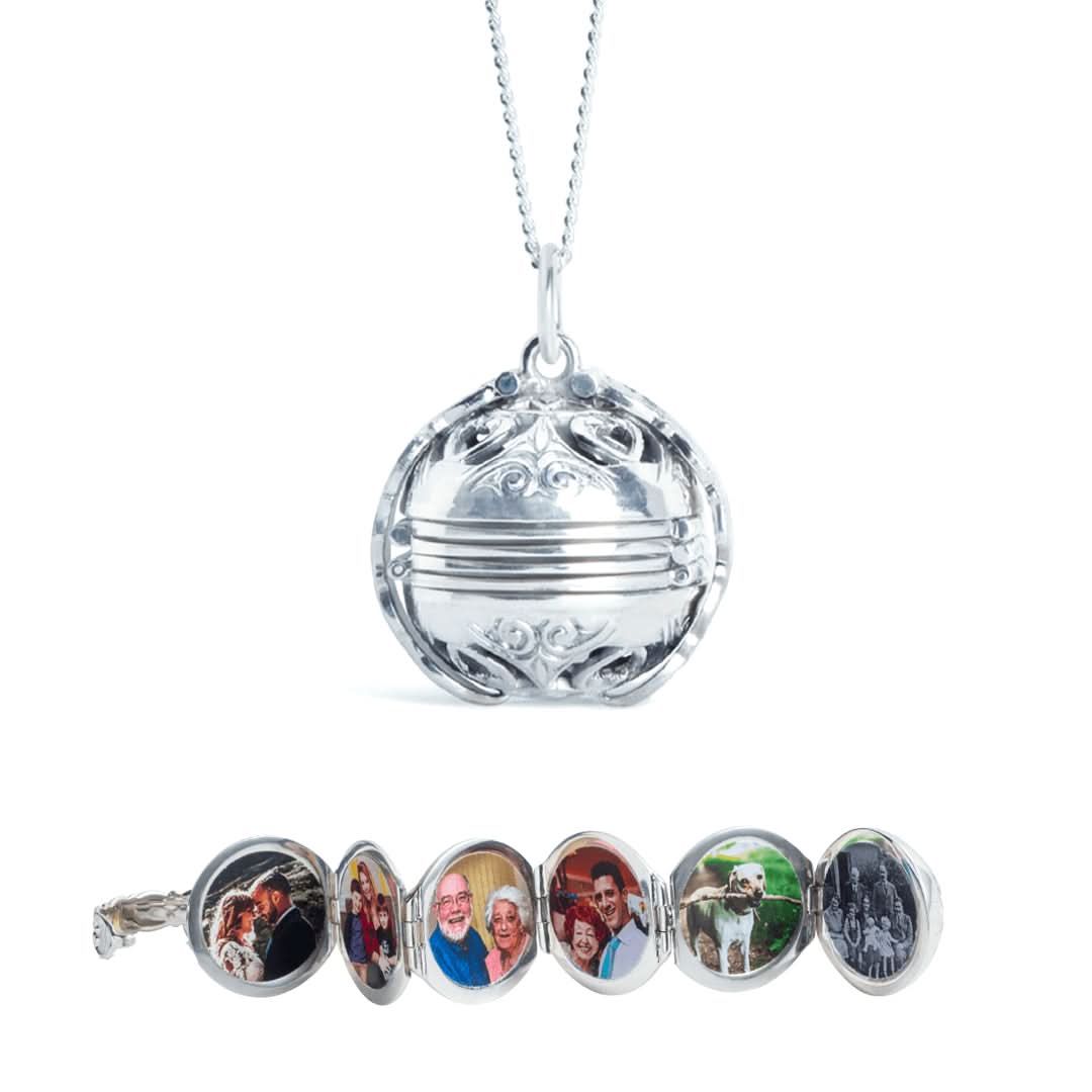 Memory Keeper Locket Necklace in White Gold - Personalized Photo Jewelry for Women, Gifts for Mom, Wife, Girlfriend - Perfect for Anniversaries, Birthdays & Special Occasions