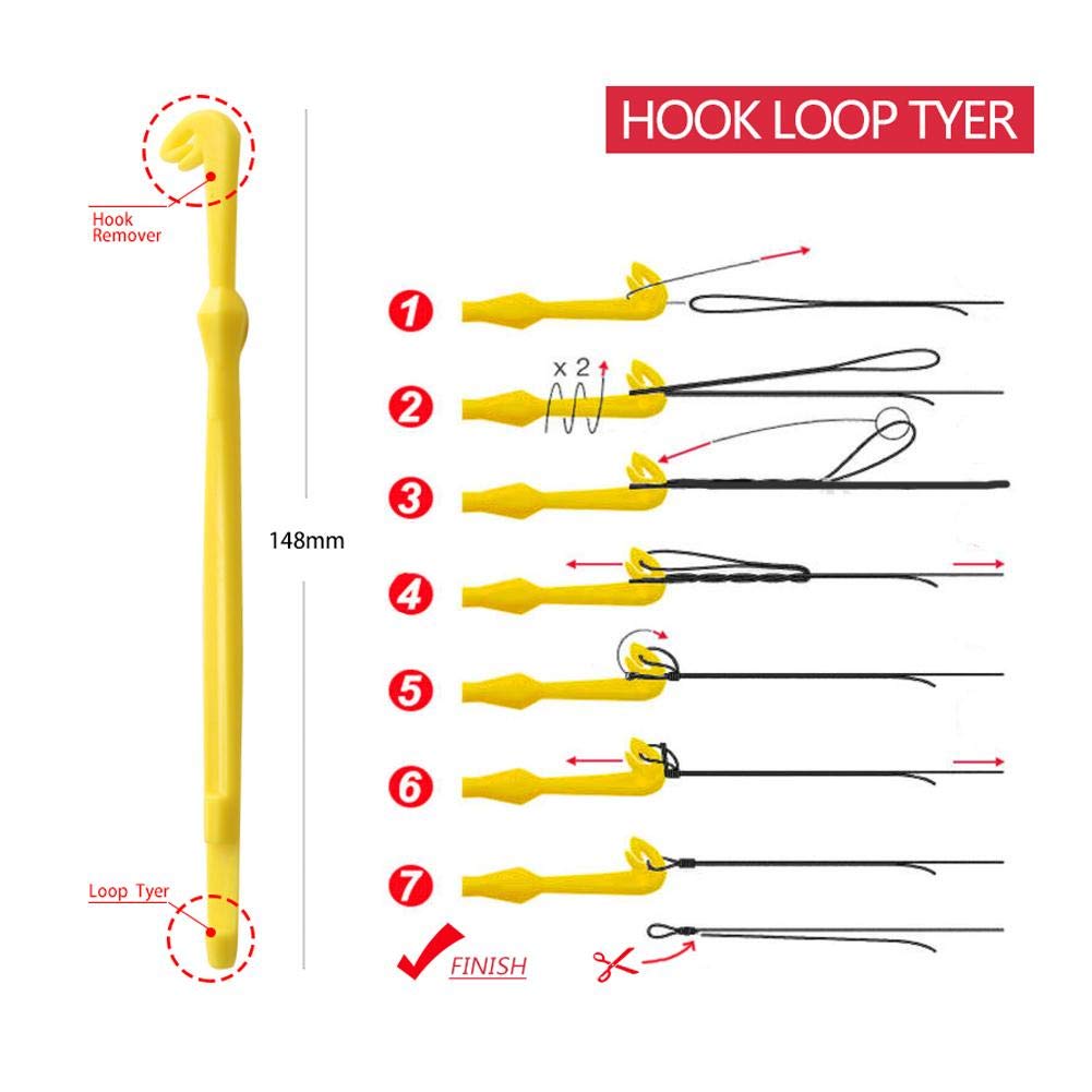 **Fishing Loop Tyers & Knot Tying Tool Set – 3-Piece Nail Knot Tyer, Hook Loop Tyer, Fishhook Remover & Disgorger for Fly Fishing – Perfect for Securing Hooks, Removing Fishhooks & Tying Strong Knots**