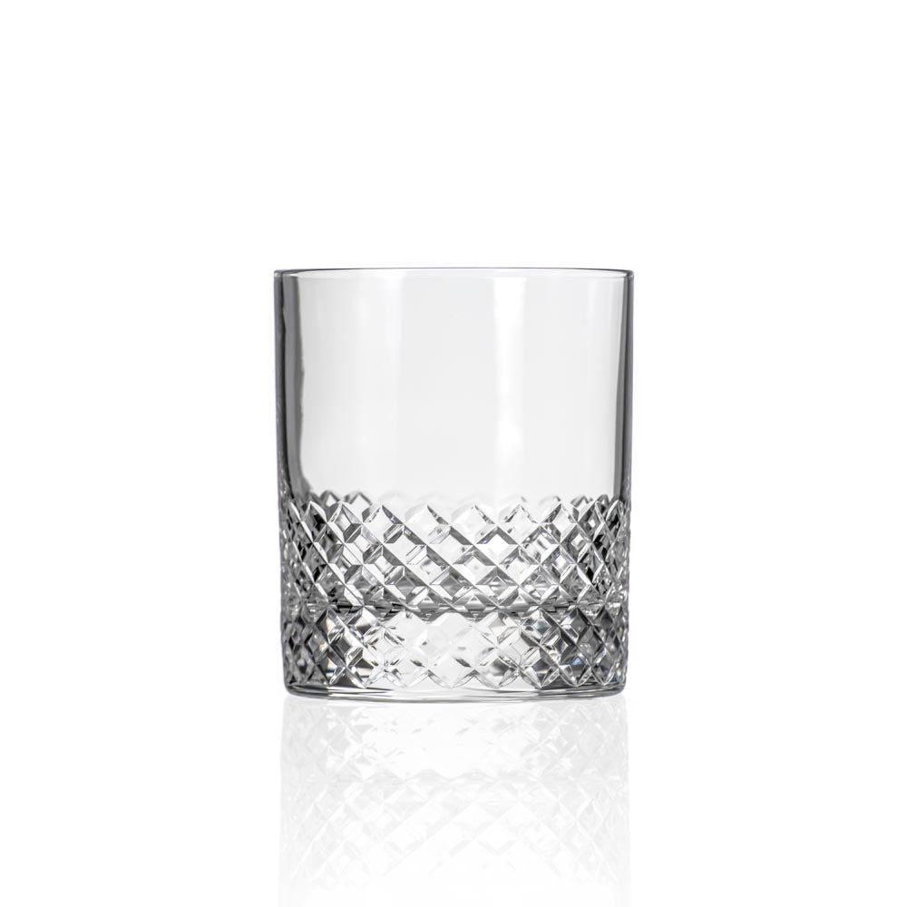 Premium 11oz Diamond Cut Whiskey Glasses Set of 2 - Heavy Base Crystal Clear Old Fashioned Cocktail Glasses for Bourbon, Scotch & Whiskey Tasting - Perfect for Home Bar, Gifts & Entertaining