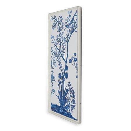Blue Traditional Chinoiserie Framed Wall Art - Elegant Asian Inspired Home Decor for Living Room, Bedroom & Office
