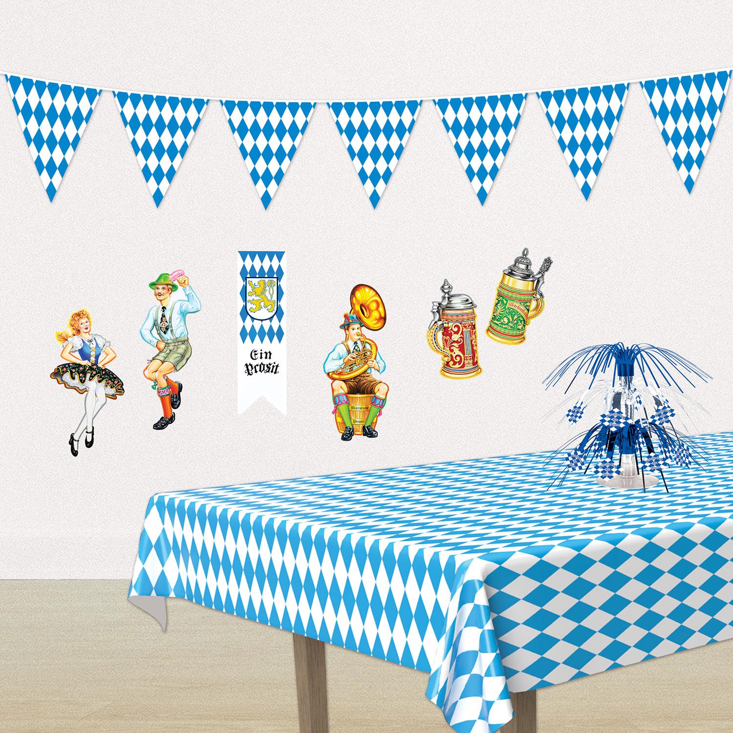 12 Pack Beistle 12 ft Oktoberfest Pennant Banner - Triangle German Party Decorations for Outdoor & Indoor Beer Festival Celebrations