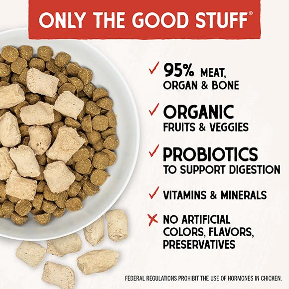 Stella & Chewy's Freeze-Dried Raw Chicken Dog Food Topper - Grain-Free Protein Boost for Small & Large Breed Dogs - 35oz Bag - Perfect for Kibble Mixing & Picky Eaters