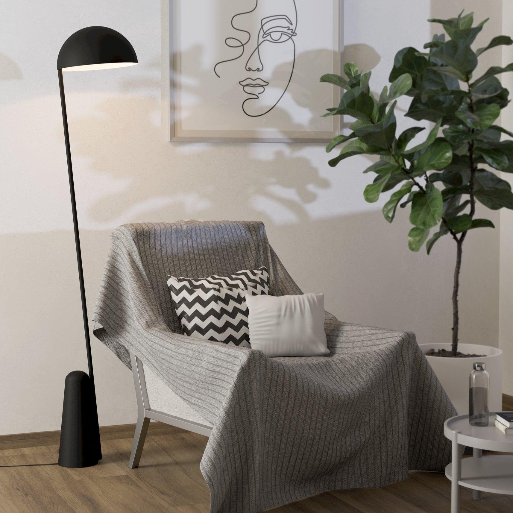 Eglo Aranzola Modern Black Floor Lamp - Slim Design for Living Room, Bedroom & Office Lighting - Energy Efficient LED Floor Light for Home Decor