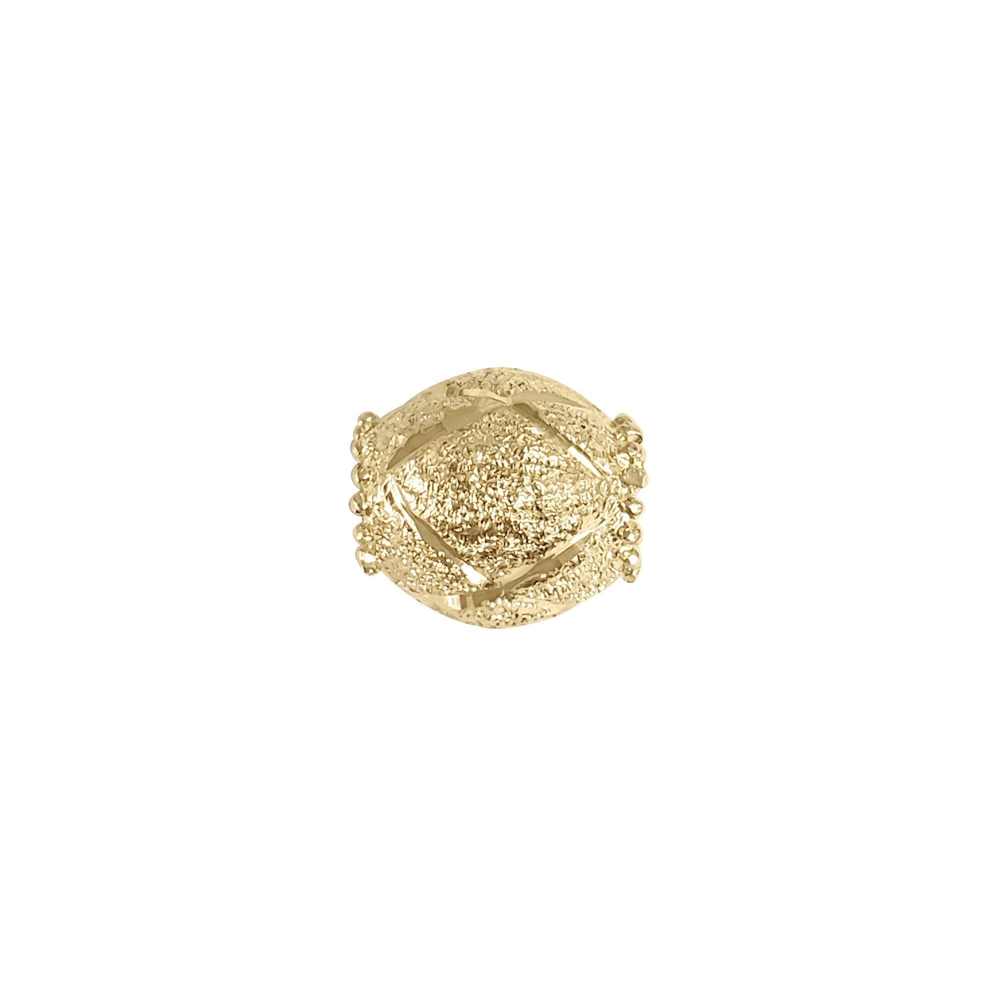 14K Yellow Gold Roundel Bead with Diamond Cuts - Elegant Jewelry Making Supplies for DIY Bracelets, Necklaces & Craft Projects