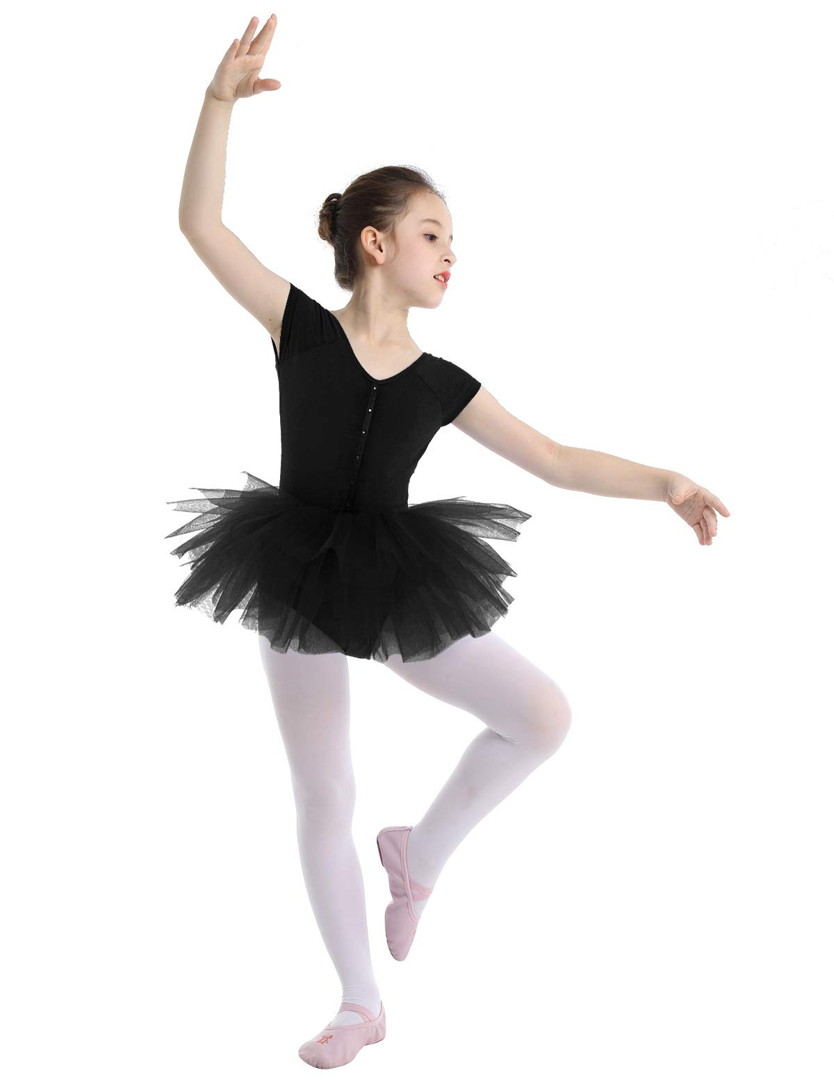 Agoky Girls Sleeveless Ballet Leotard with Tutu Skirt - Dance Costume for Kids Ballerina, Ballet Class, Recital & Performance (Pink, Size 4-6) | Perfect for Dance Practice, Competition & Photo Shoots
