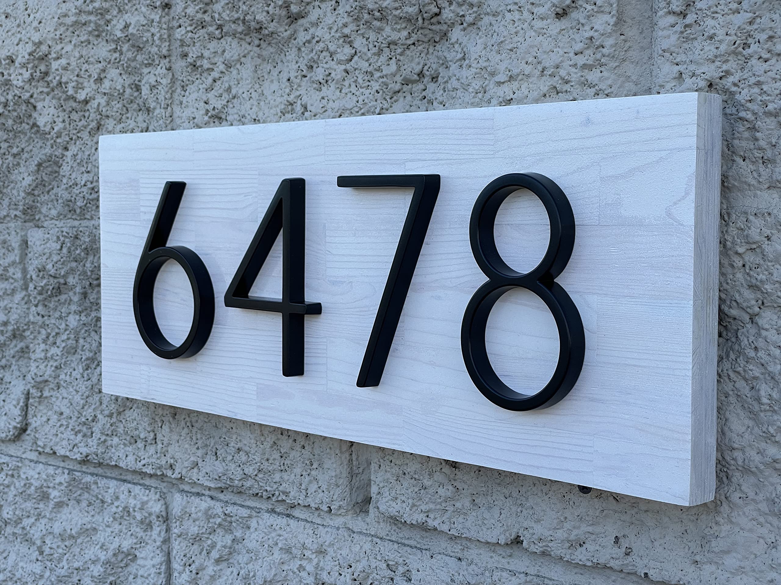 House Number Sign - Rustic Wood Plaque with Custom Address Numbers for Outdoor Decor | Durable Street Number Sign for Front Door, Porch, Garden & Mailbox