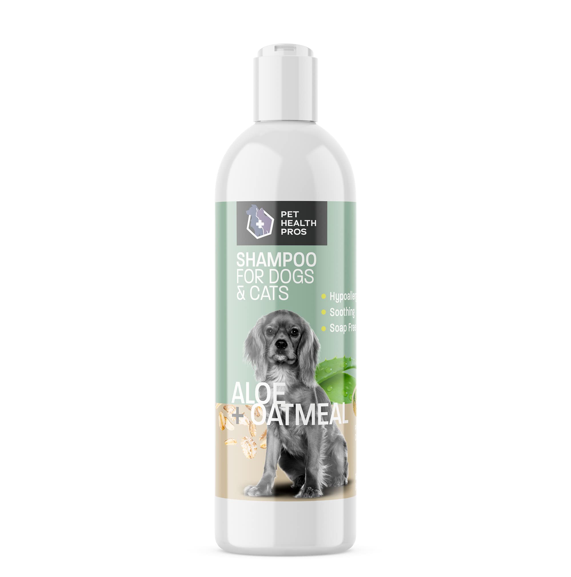 Aloe & Oatmeal Dog Shampoo for Sensitive Skin - Hypoallergenic Itch Relief & Moisturizing Shampoo & Conditioner - Soap-Free Formula for Dry, Itchy Skin - 16 oz - Perfect for Allergy-Prone Dogs & Post-Bath Comfort