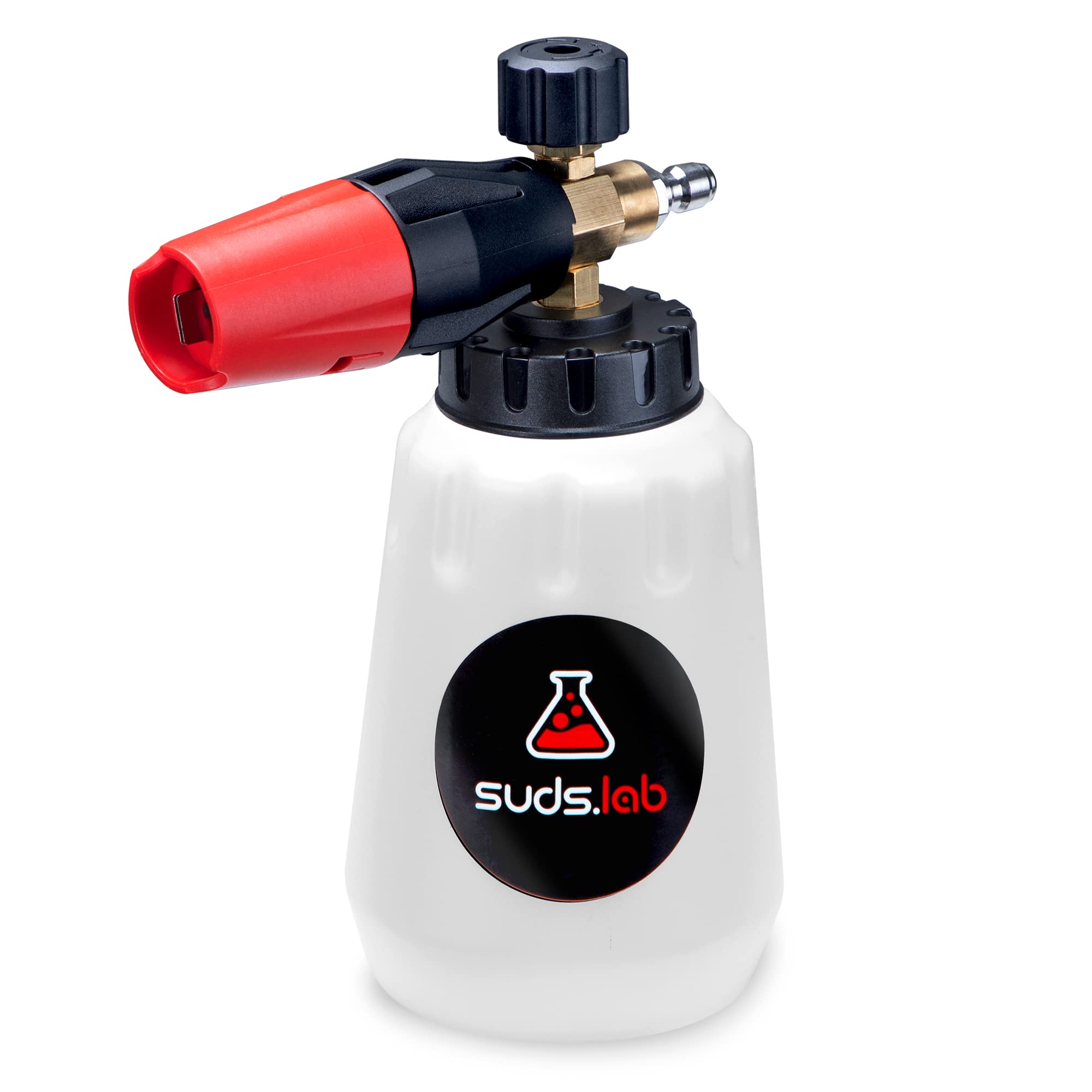 Suds Lab F1 Professional Foam Cannon for Pressure Washer - 32oz Detergent Canister, Adjustable Foam Nozzle, Quick Connect - Perfect for Car Washing, Driveway Cleaning & Outdoor Surface Detailing