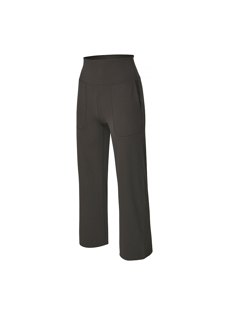 Black Label Power Rise Pocket Wide Leggings - High Waist Yoga Pants with Side Pockets for Women - Perfect for Workouts, Running, and Casual Wear