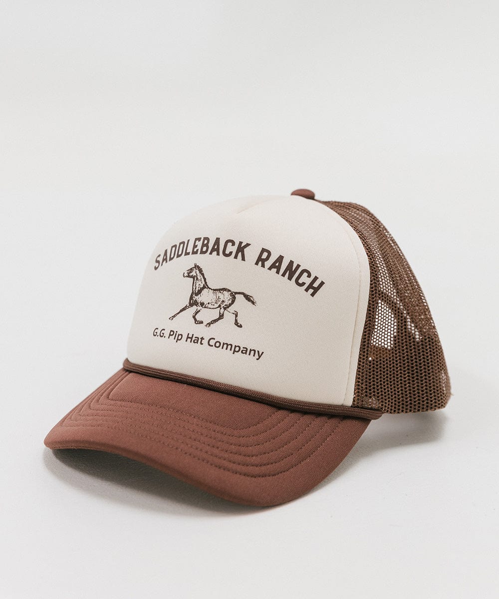 Premium Saddleback Ranch Trucker Hat - Durable Mesh Back & Adjustable Fit - Perfect for Outdoor Adventures, Rodeos & Country Lifestyle