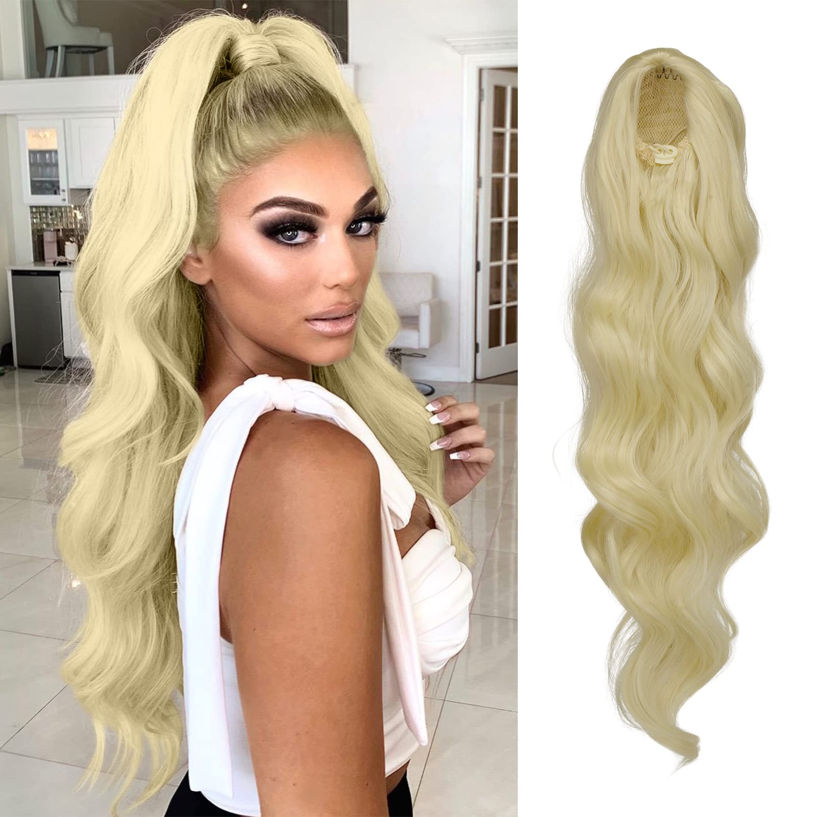 24 Inch Synthetic Drawstring Ponytail Hair Extension - Natural Look for Women | Perfect for Cosplay, Daily Wear & Special Occasions
