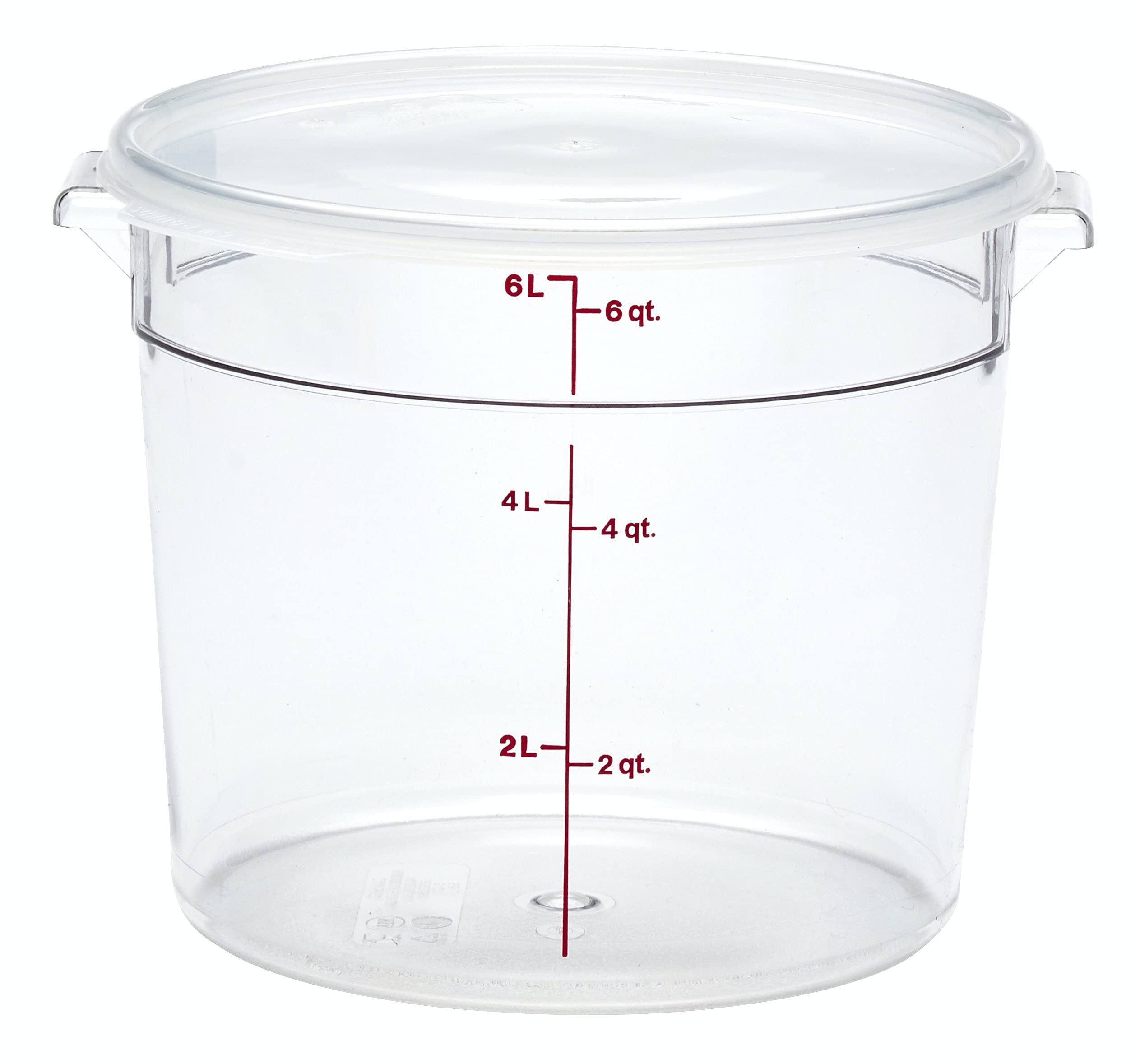 Cambro 6 QT Round Food Storage Container - Clear Commercial Grade Food Prep Container for Kitchen, Restaurant & Catering - Ideal for Meal Prep, Bulk Storage & Leftovers
