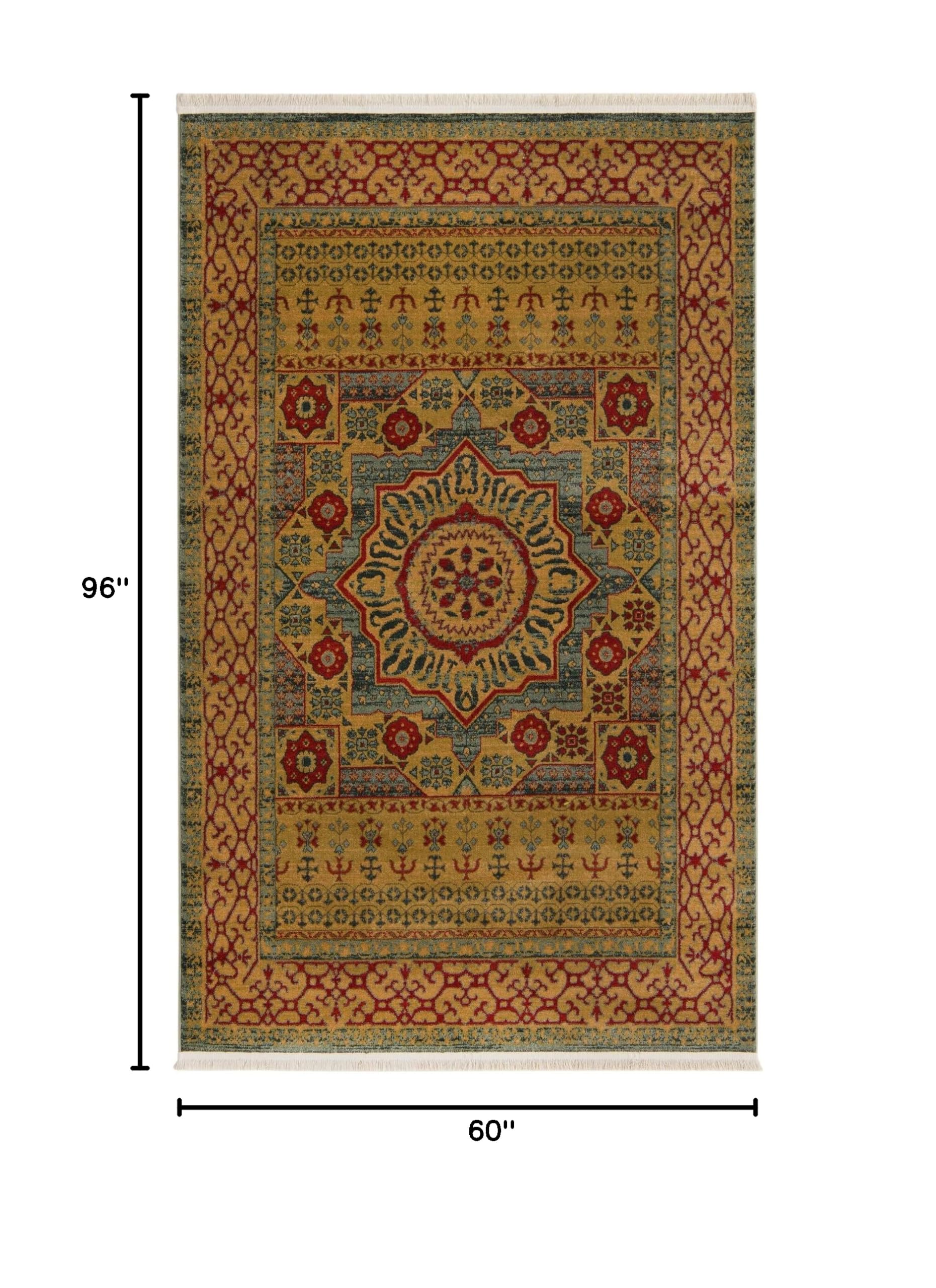 Amina Collection 5' x 8' Light Blue Flatweave Rug - Soft Modern Area Rug for Living Room, Dining Room & Open Floor Plans | Durable & Stylish Home Decor