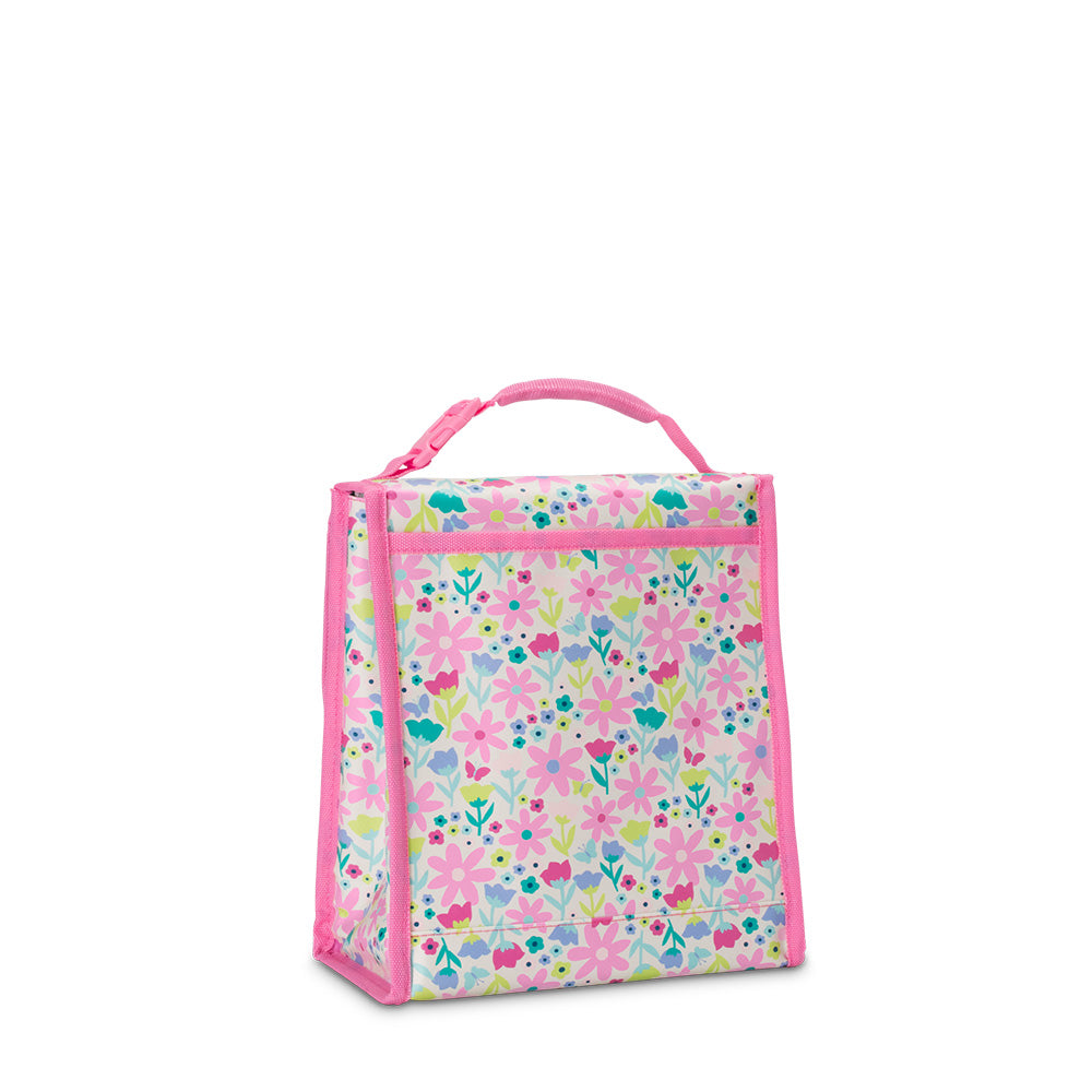 Flower Power Foldable Insulated Lunch Bag for Work, School & Picnics - Reusable & Eco-Friendly Food Container