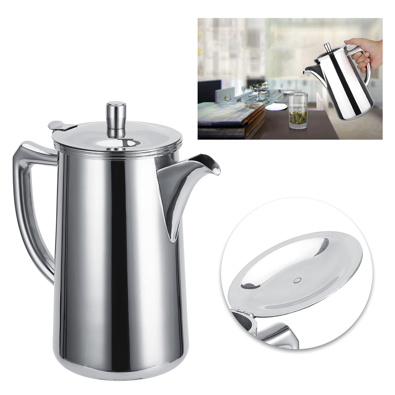 Premium Stainless Steel Tea Infuser Pot - Durable Loose Leaf Tea Brewer with Handle for Home, Office & Travel - Perfect for Green Tea, Herbal Tea & Iced Tea Brewing
