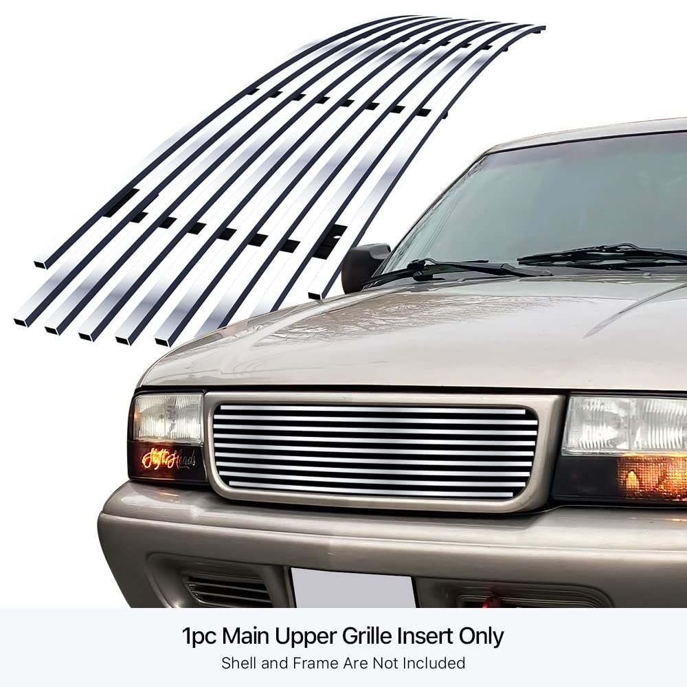 APS Chrome Billet Front Grill Grille Insert G65718A - Compatible with 1998-2003 GMC Jimmy & Sonoma Trucks | Durable Replacement for Main Upper Grille | Perfect for Off-Roading & Custom Truck Upgrades