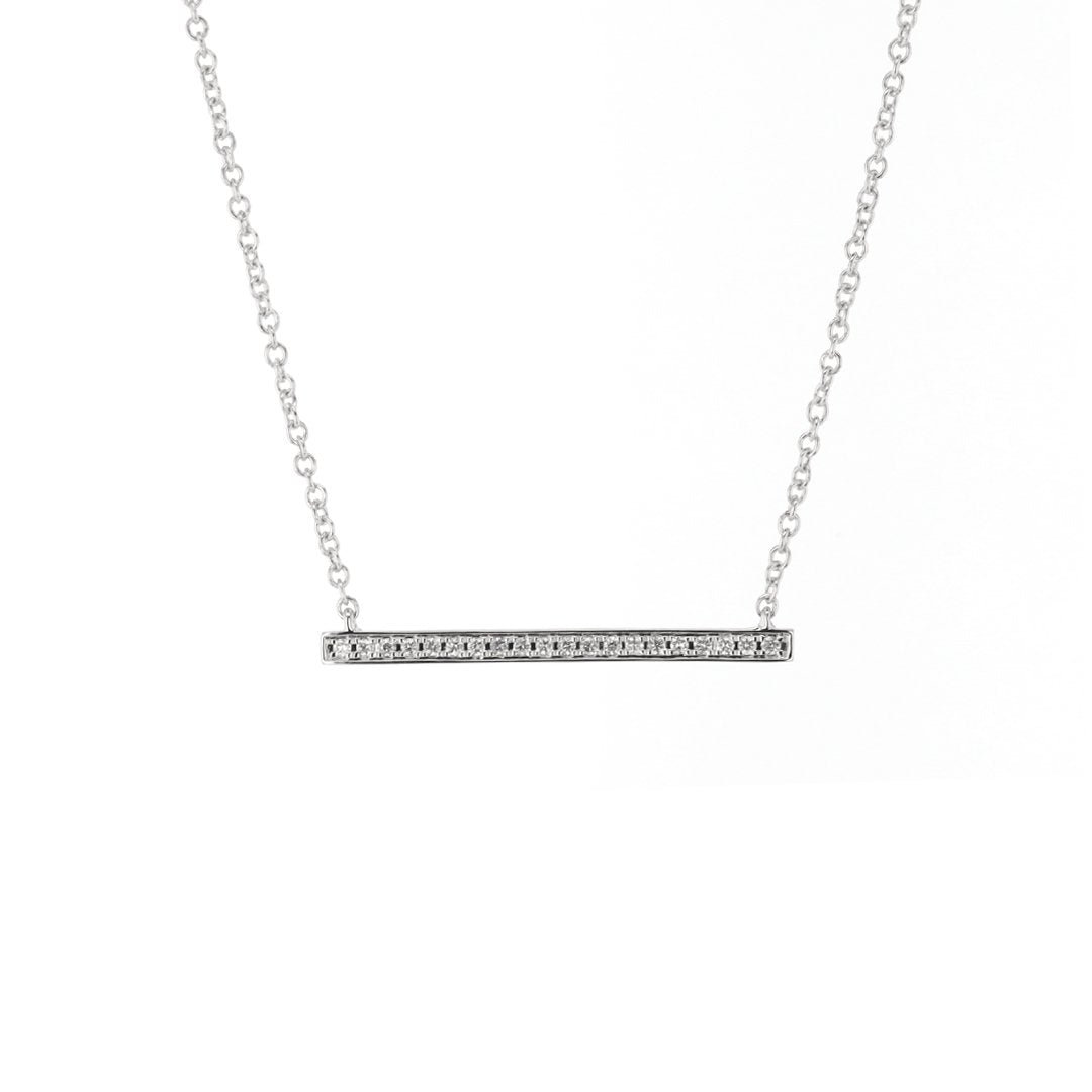 0.08 Carat Diamond Bar Necklace - 18K Gold Pendant for Women, Elegant Layering Jewelry Gift for Birthday, Anniversary & Special Occasions