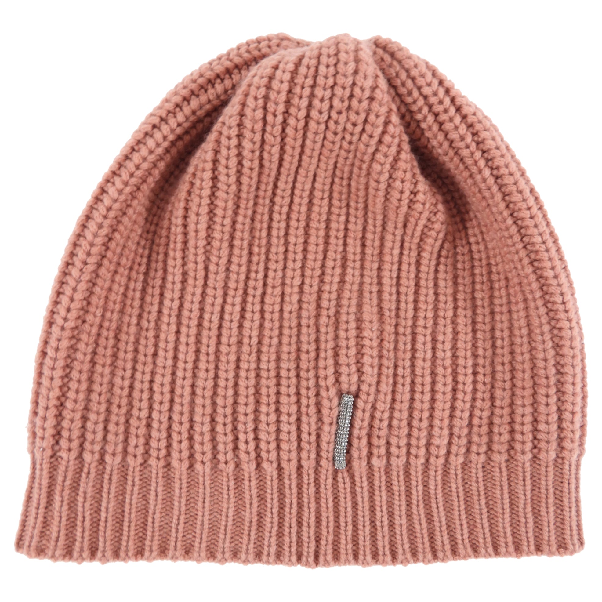 Brunello Cucinelli Women's Pink Cashmere Beanie Hat - Soft Winter Knit Hat for Women - Perfect for Cold Weather & Outdoor Activities