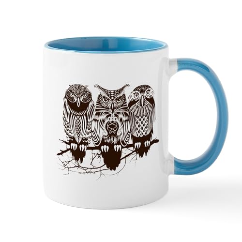 White/Blue Inside - Three Owls Mugs