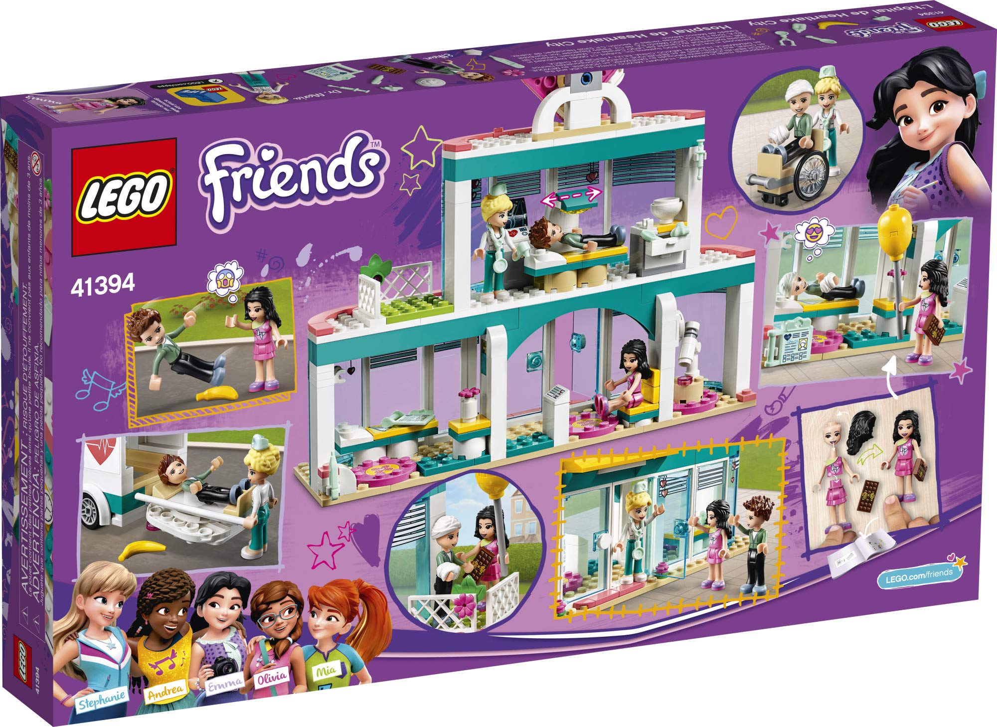 LEGO Friends Heartlake City Hospital 41394 Building Kit - 379 Pieces with Emma Mini-Doll, Doctor Toy Set for Kids Ages 6+ | Creative Play, Birthday Gift, STEM Learning & Role-Playing Scenes