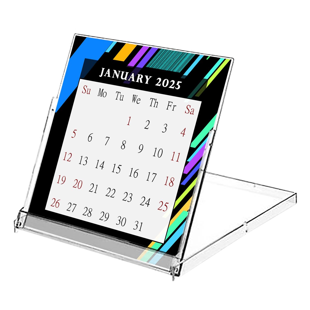 2025 CD-Style Desk Calendar - 12 Month Planner with CD Case Stand | Office Decor, Christmas Gift Idea | Perfect for Home, Office & School Organization (Edition #013)
