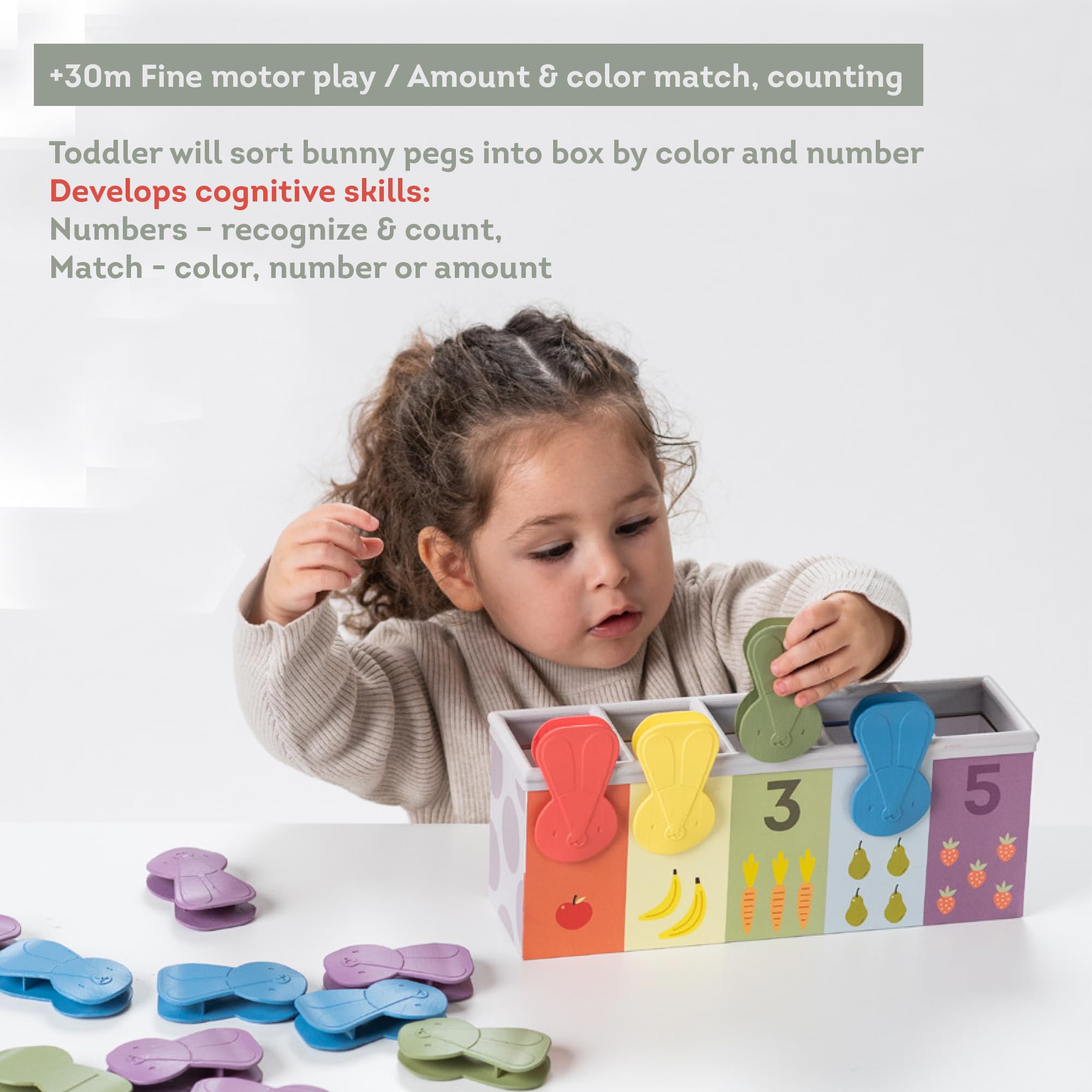 Taf Toys Match & Count Bunny Toy - Educational Counting Game for Toddlers & Preschoolers - Perfect for Early Learning, Playtime, and Birthday Gifts