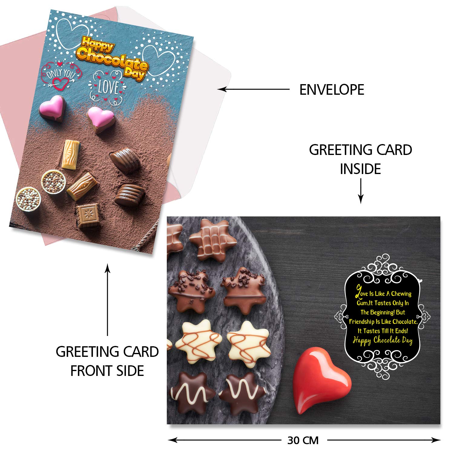 Happy Chocolate Day Love Only You Greeting Card with 2 Long-Lasting Nail Polish Set - Multicolor Combo Gift for Women | Valentine's Day, Anniversary & Romantic Occasions