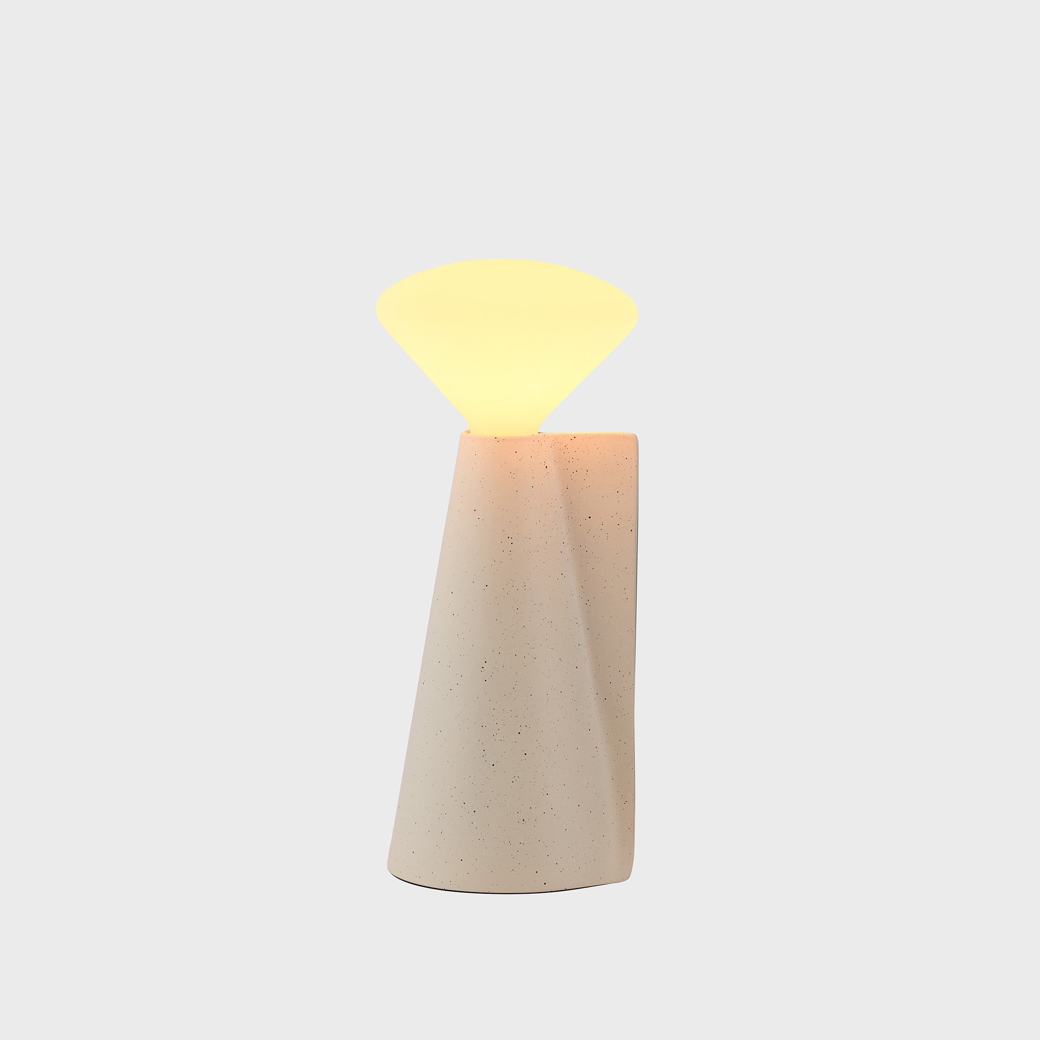 Stone White Mantle Portable Lamp - Rechargeable LED Table Lamp for Bedroom, Living Room, Office & Outdoor Camping