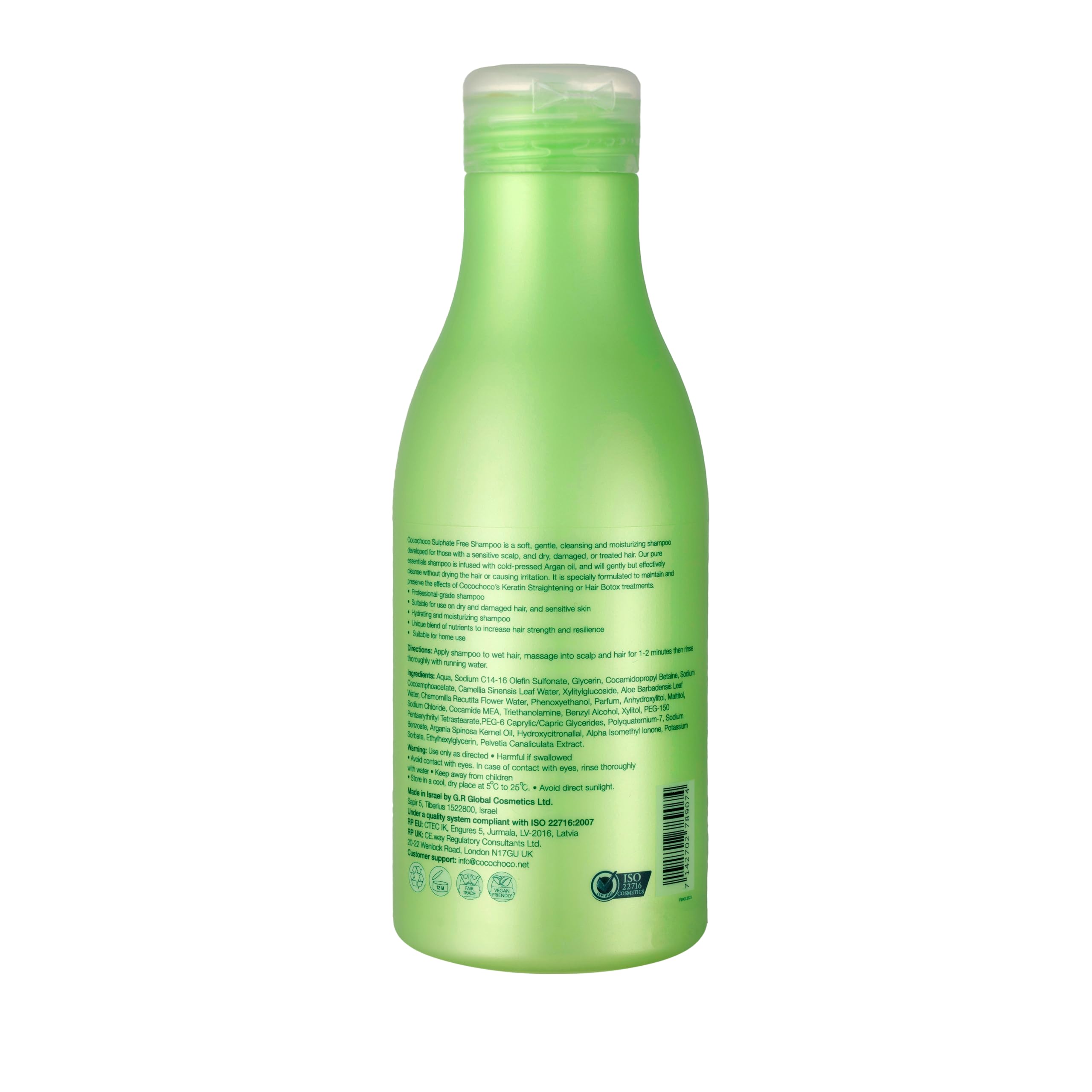 Cocochoco Professional Sulfate-Free Shampoo for Damaged Hair - 400ml Hydrating & Repairing Formula - Gentle Cleansing for Color-Treated, Dry & Curly Hair - Salon Quality Hair Care at Home