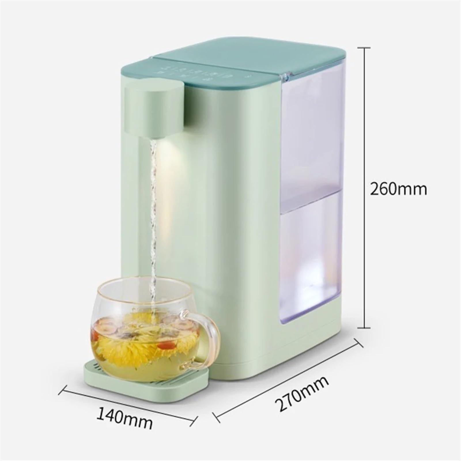 3-Second Rapid Heating Mini Smart Desktop Water Dispenser - Instant Hot Water Dispenser with Fast Heating for Home & Office (Green) - Perfect for Tea, Coffee & Instant Meals