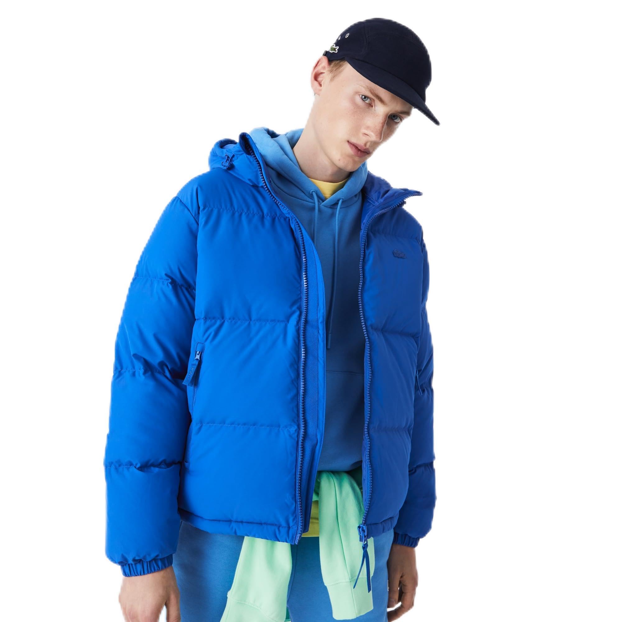 Lacoste Men's Quilted Water-Repellent Lightweight Short Jacket - Stylish Outdoor Windbreaker for Casual Wear & Travel