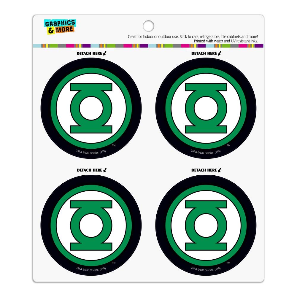 Green Lantern Logo Refrigerator Magnet Set - 12 Pack Vinyl Circle Magnets for Fridge, Lockers & Office - Perfect for DC Comics Fans & Home Decor
