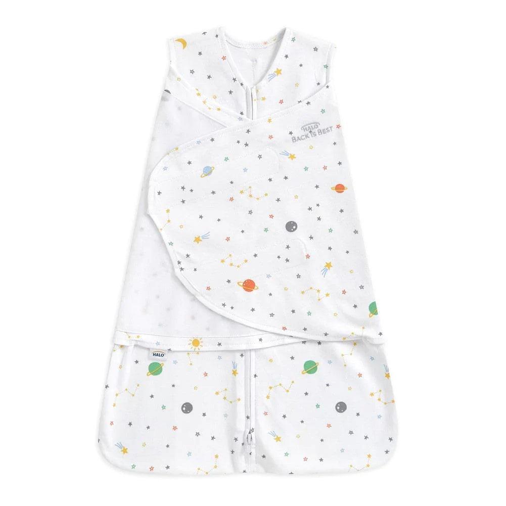 Halo 100% Cotton Sleepsack Swaddle (TOG 1.5) - Soft Baby Swaddle Blanket for Newborns & Infants - Space Themed Sleepwear for Safe & Comfortable Nighttime Sleep