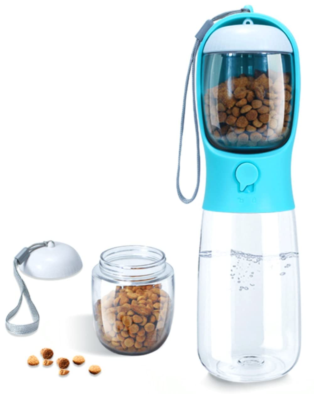 DEYACE Portable Dog Water Bottle with Food Container - Leak Proof Pet Water Dispenser for Travel, Hiking & Outdoor Adventures - Essential Puppy Accessories for Small & Medium Dogs