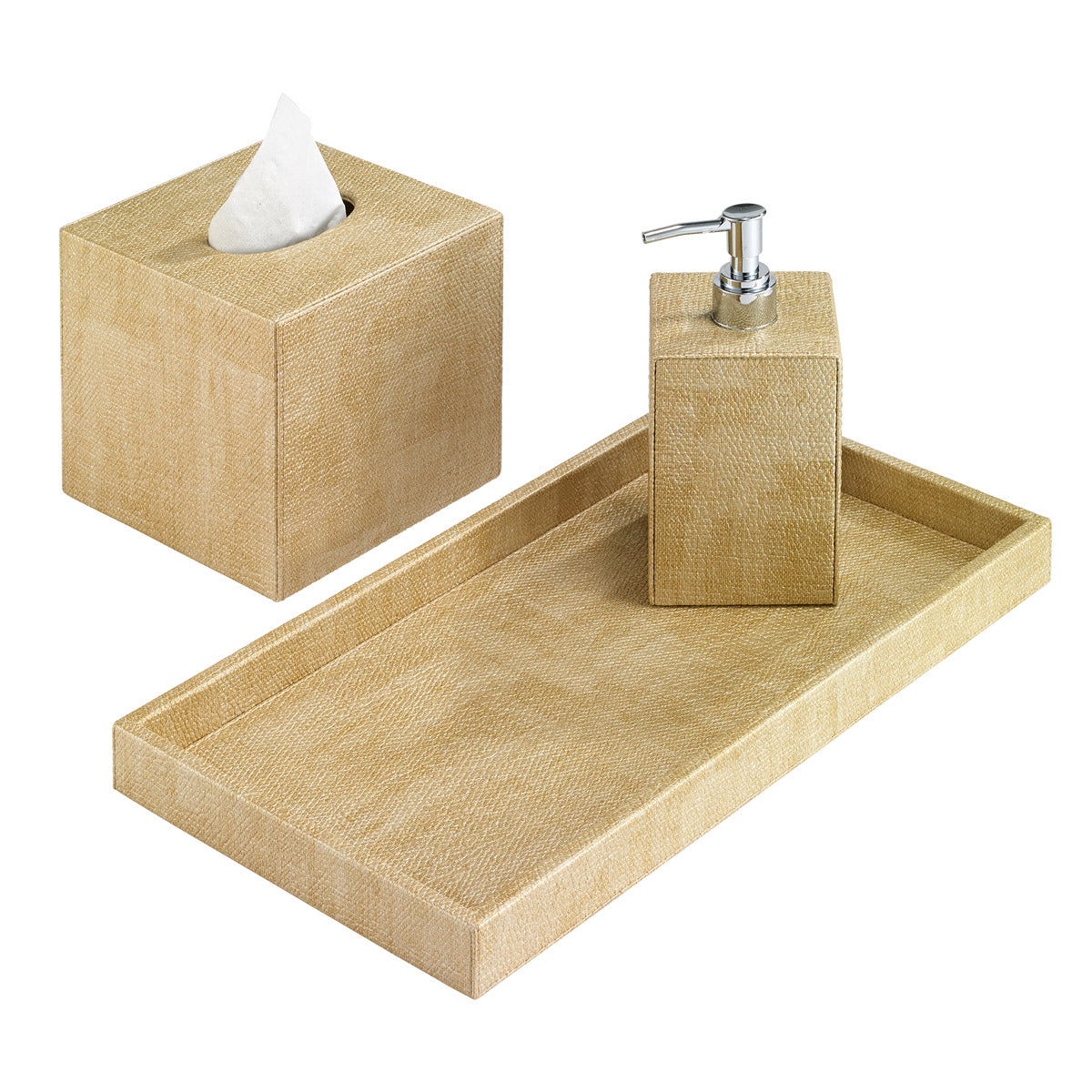 Premium Luster Bath Accessories Set - Shower Caddy, Soap Dish & Toothbrush Holder - Modern Bathroom Organizer for Home & Spa Decor