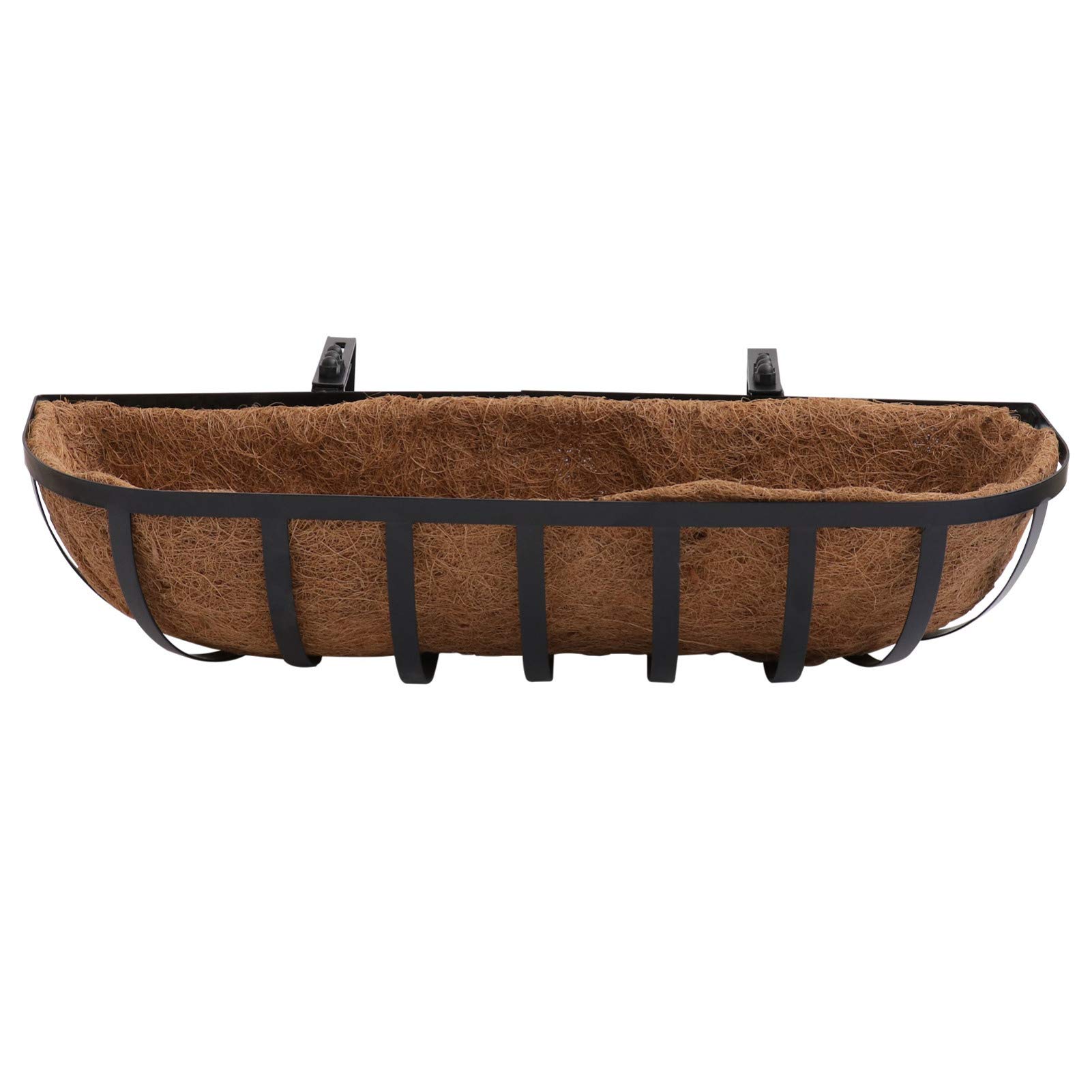 1pc Coconut Palm Hanging Basket - Decorative Metal Hanging Flower Pot for Succulents & Plants - Outdoor Iron Art Planter with Coir Liner - Perfect for Garden, Patio, Balcony & Boho Home Decor