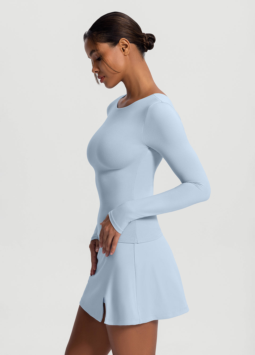 Elegant Open Back Long Sleeve Blouse for Women - Sexy Lace Trim Tops - Perfect for Date Night, Party & Special Occasions