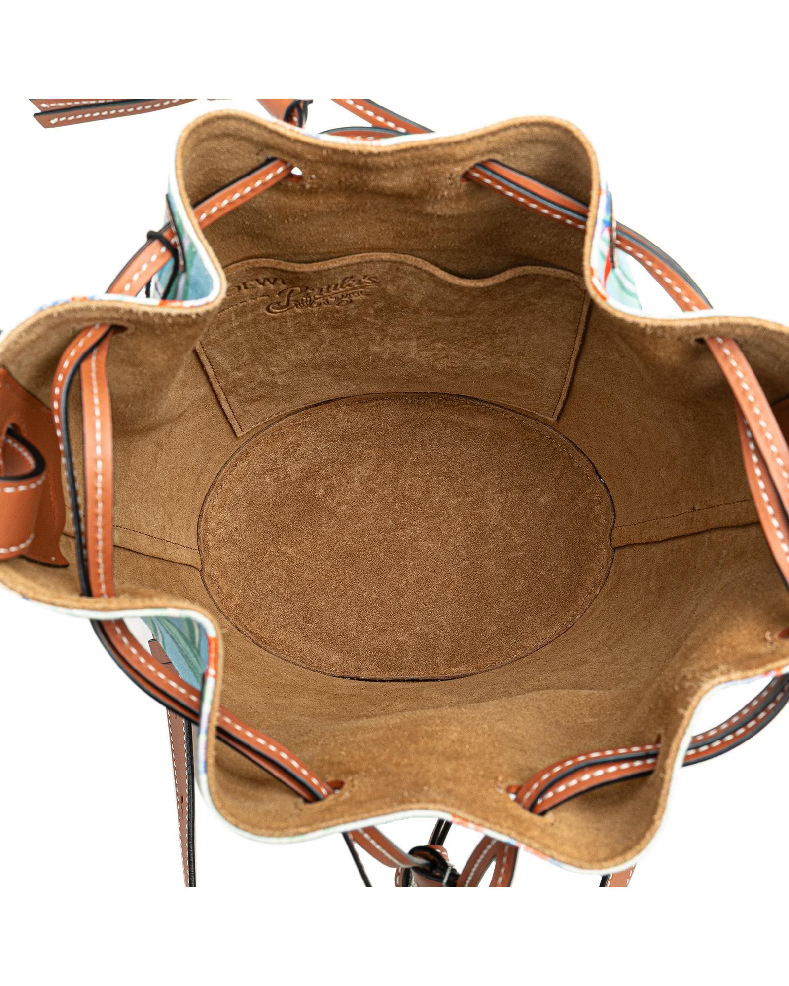 Stylish Canvas Balloon Bucket Bag with Genuine Leather Trim - Perfect for Women's Casual Outings, Beach Trips, and Everyday Use